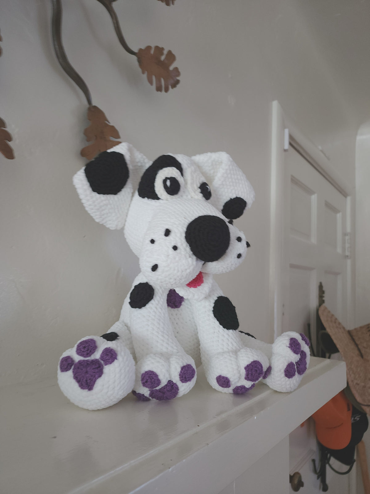 Handmade Custom Purple-Paw Dalmatian Dog – Amigurumi Crochet Plushie
