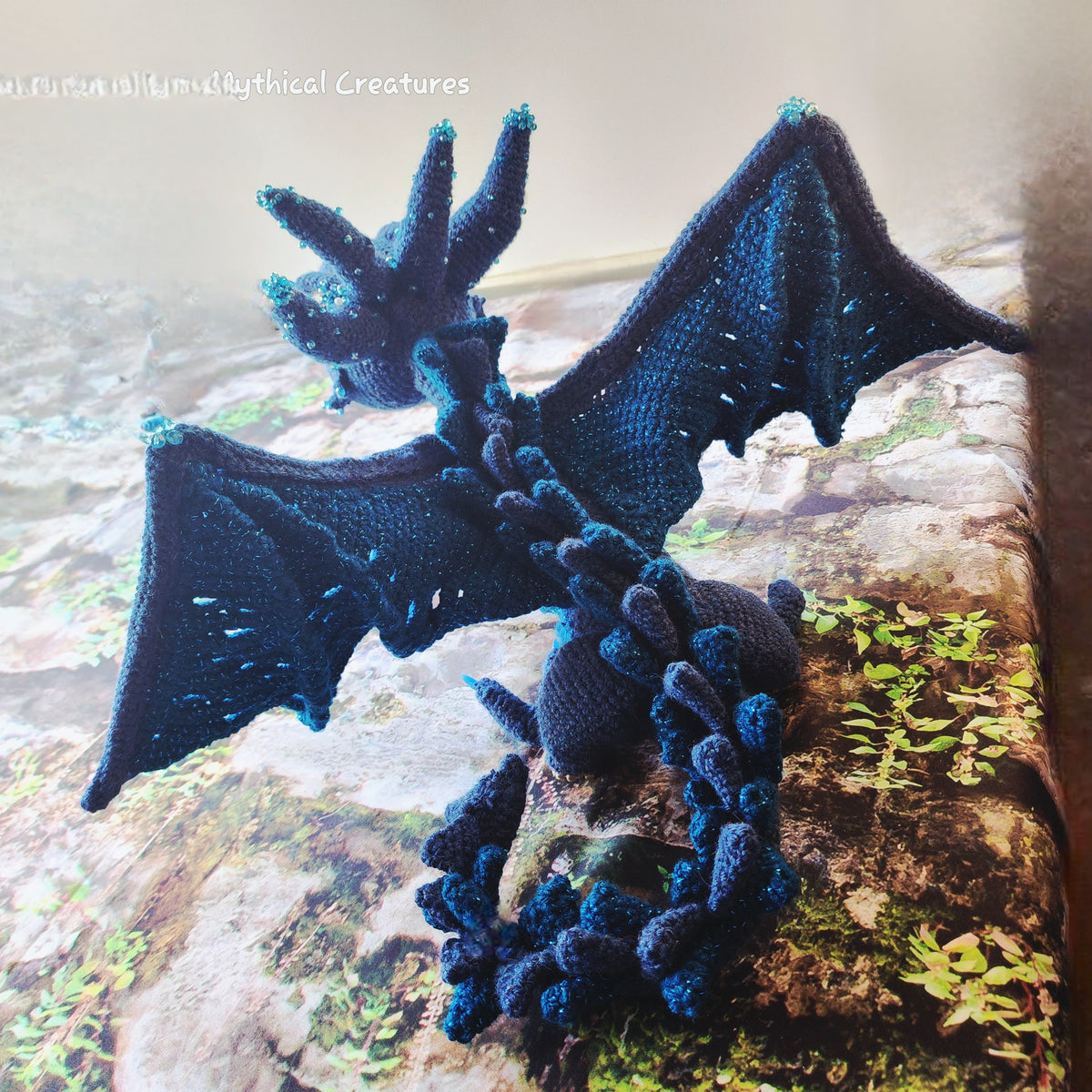 Handcrafted Crochet Dragon--Crocheted, Collectible, Decor