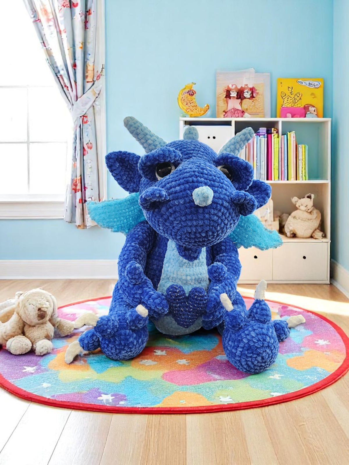 Bubbles the Turquoise Dragon - Handcrafted Plush Creature